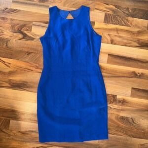 Maggy London Cobalt Blue 100% Silk Sleeveless Sheath Dress Classic‎ Chic wedding